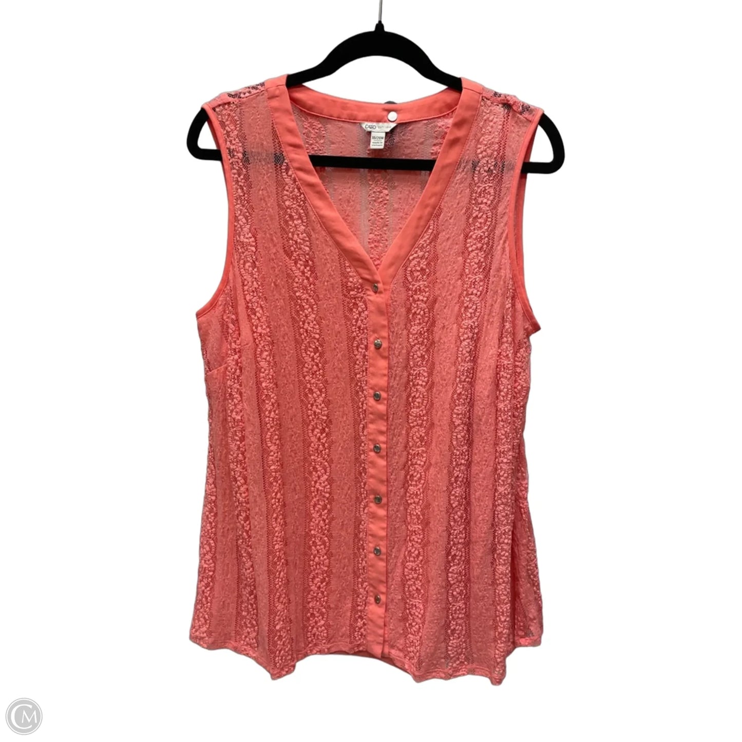 Top Sleeveless By Cato In Coral, Size: 1x