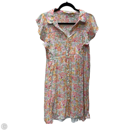 Dress Casual Midi By Clothes Mentor In Floral Print, Size: M