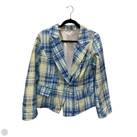Blazer By Clothes Mentor In Plaid Pattern, Size: Xl
