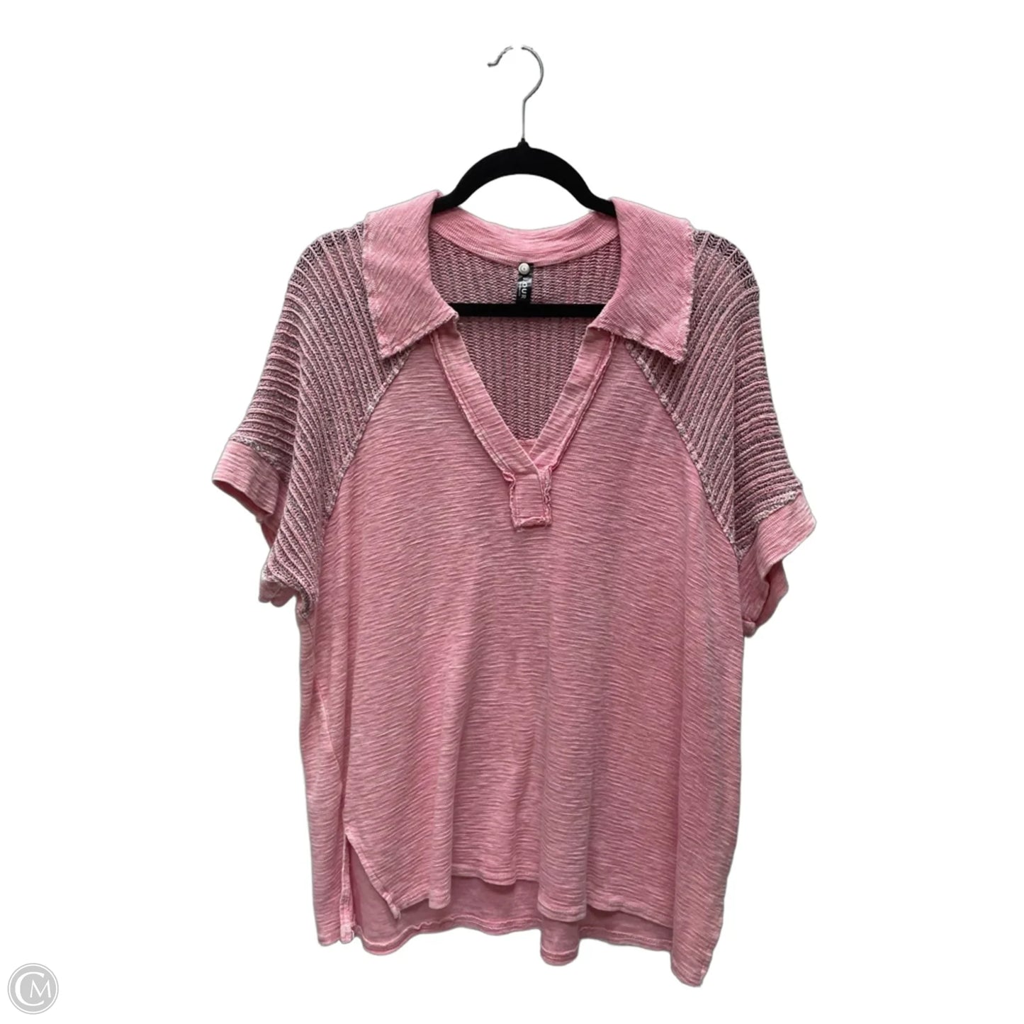 Top Short Sleeve By Clothes Mentor In Pink, Size: L