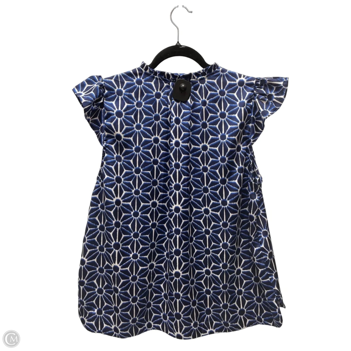 Top Short Sleeve By Clothes Mentor In Blue & White, Size: Xl