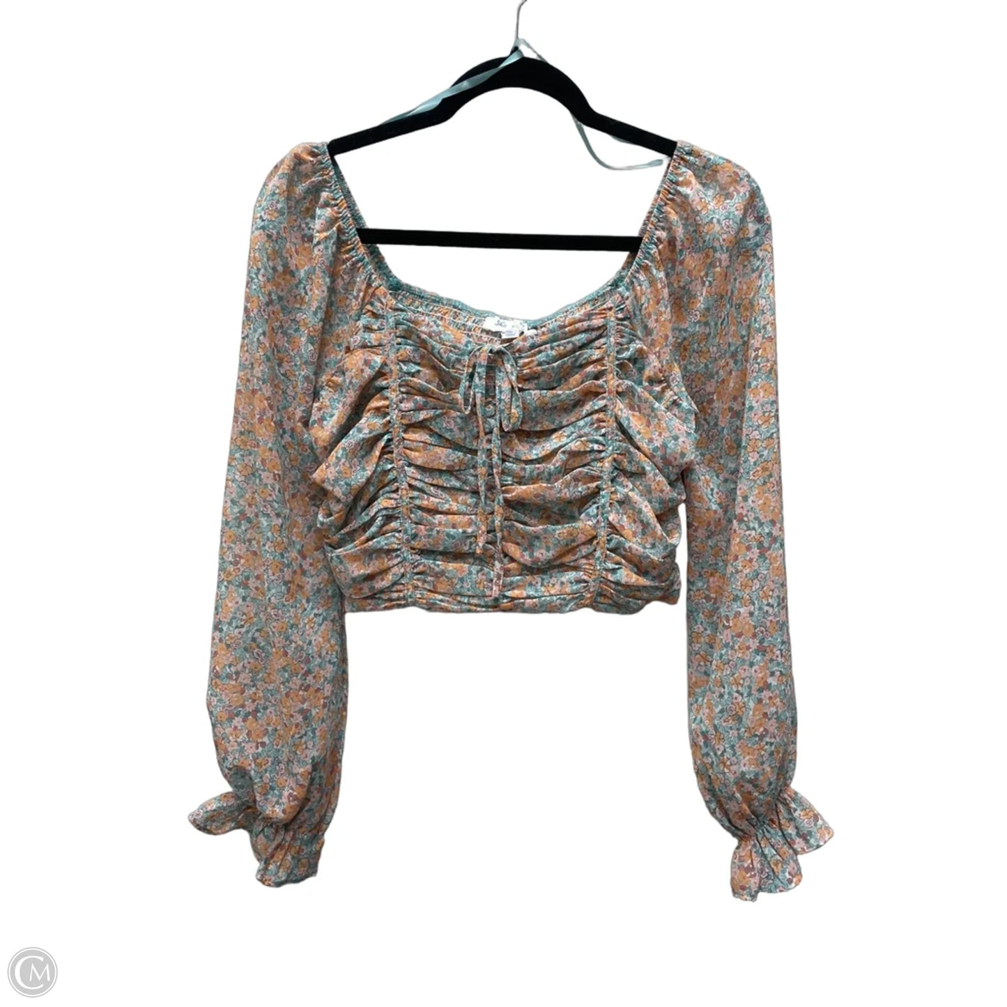 Top Long Sleeve By She + Sky In Floral Print, Size: S