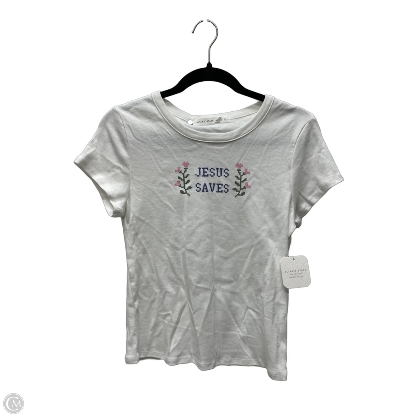 Top Short Sleeve By Altard State In White, Size: L