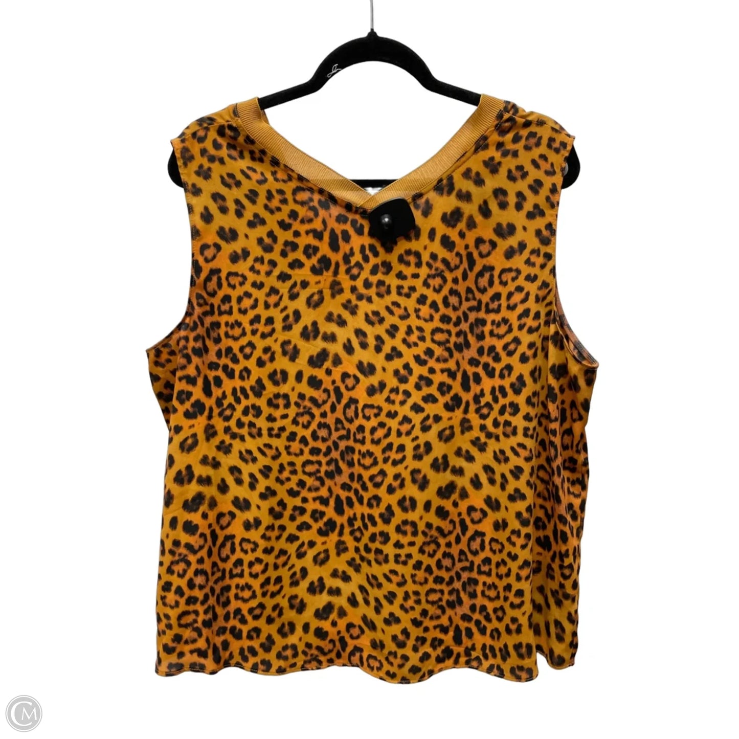 Top Sleeveless By Worthington In Animal Print, Size: 2x