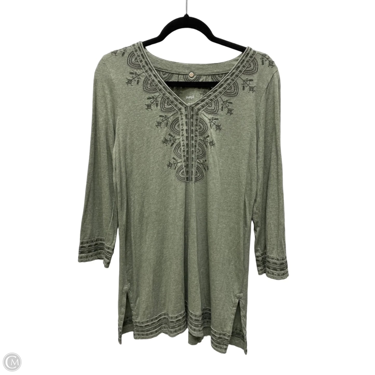 Top Long Sleeve By Pure Jill In Green, Size: S