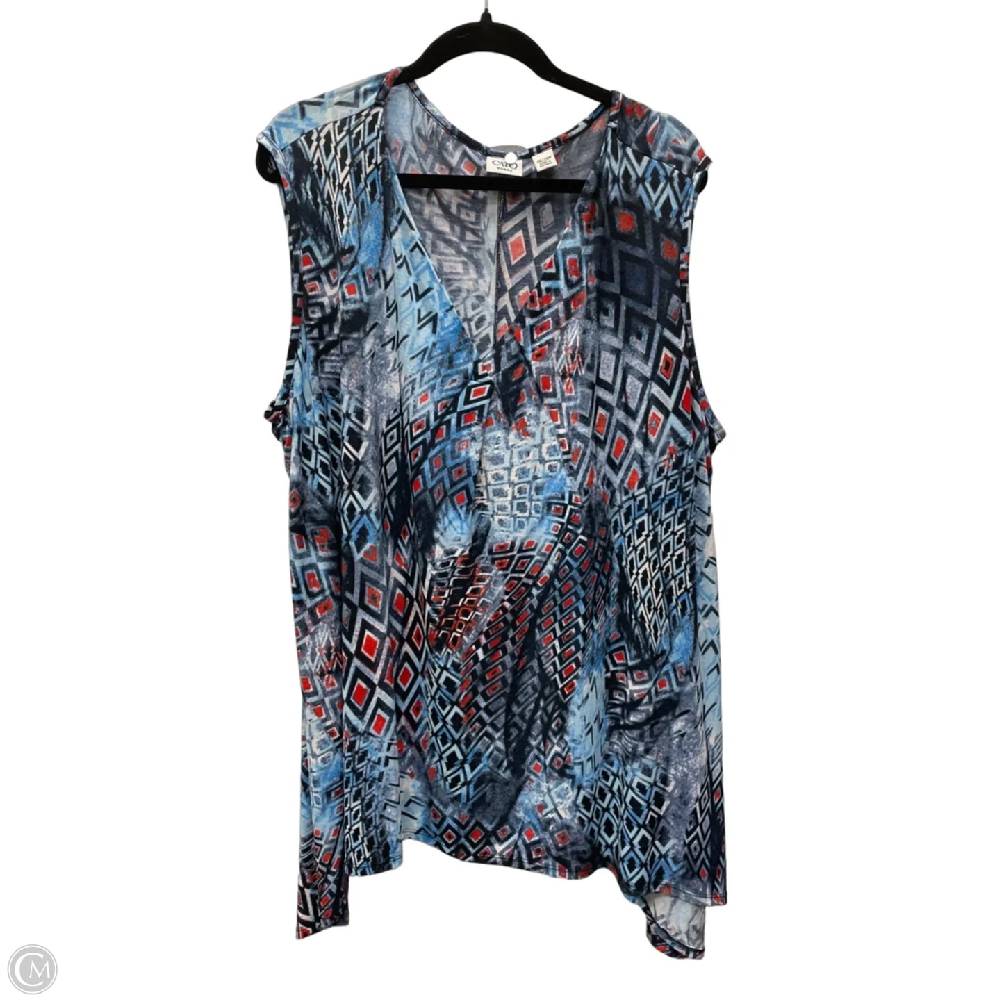 Tunic Sleeveless By Cato In Geometric Pattern, Size: 3x