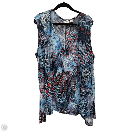 Tunic Sleeveless By Cato In Geometric Pattern, Size: 3x