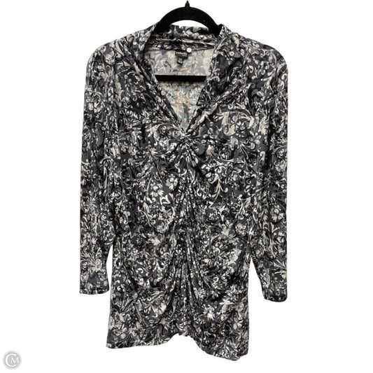 Top 3/4 Sleeve By Rafaella In Black & Grey, Size: 3x