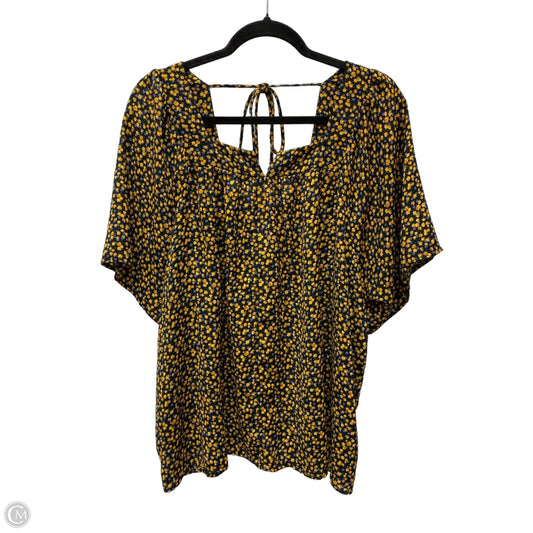 Top Short Sleeve By Knox Rose In Floral Print, Size: 2x