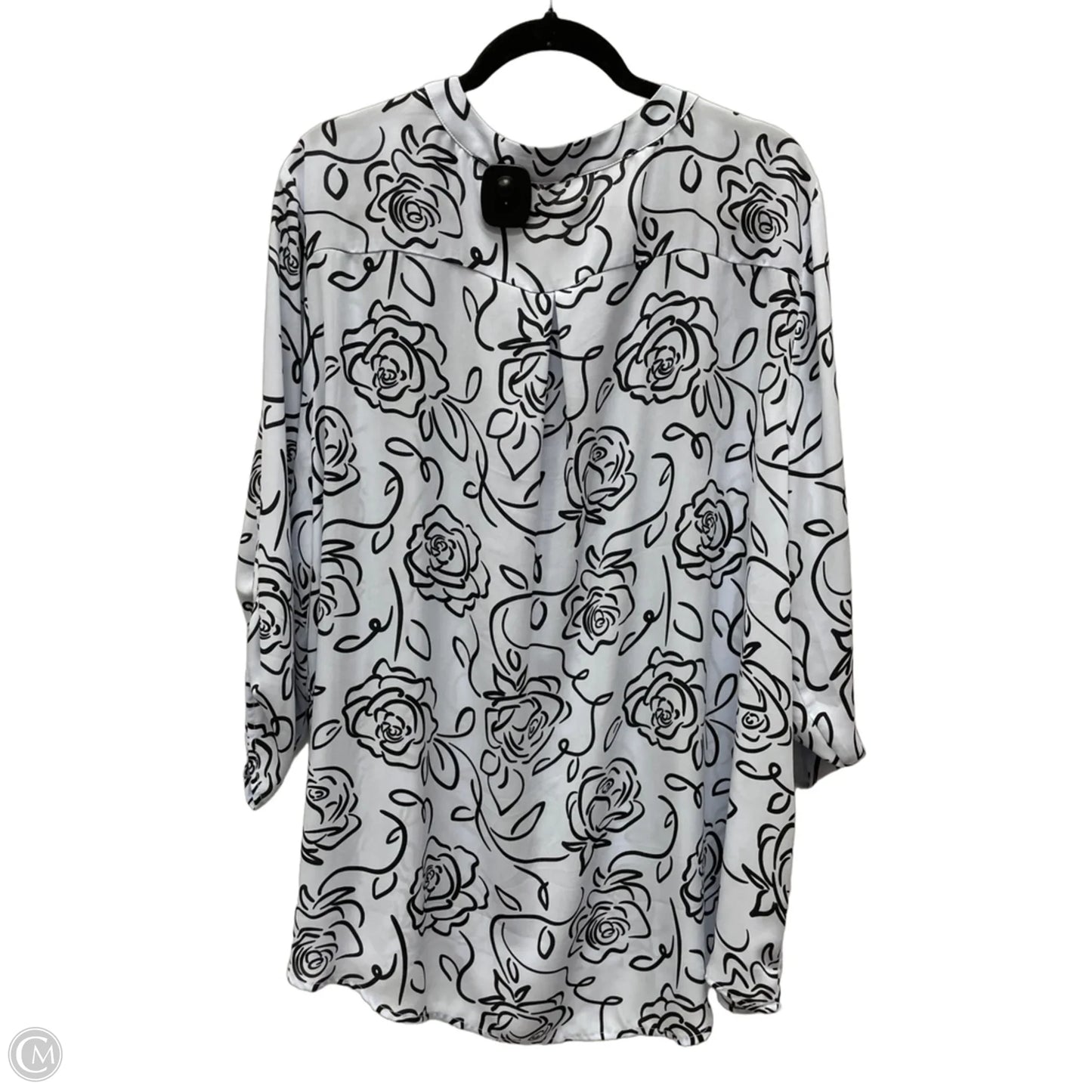 Top 3/4 Sleeve By Cato In Floral Print, Size: 3x