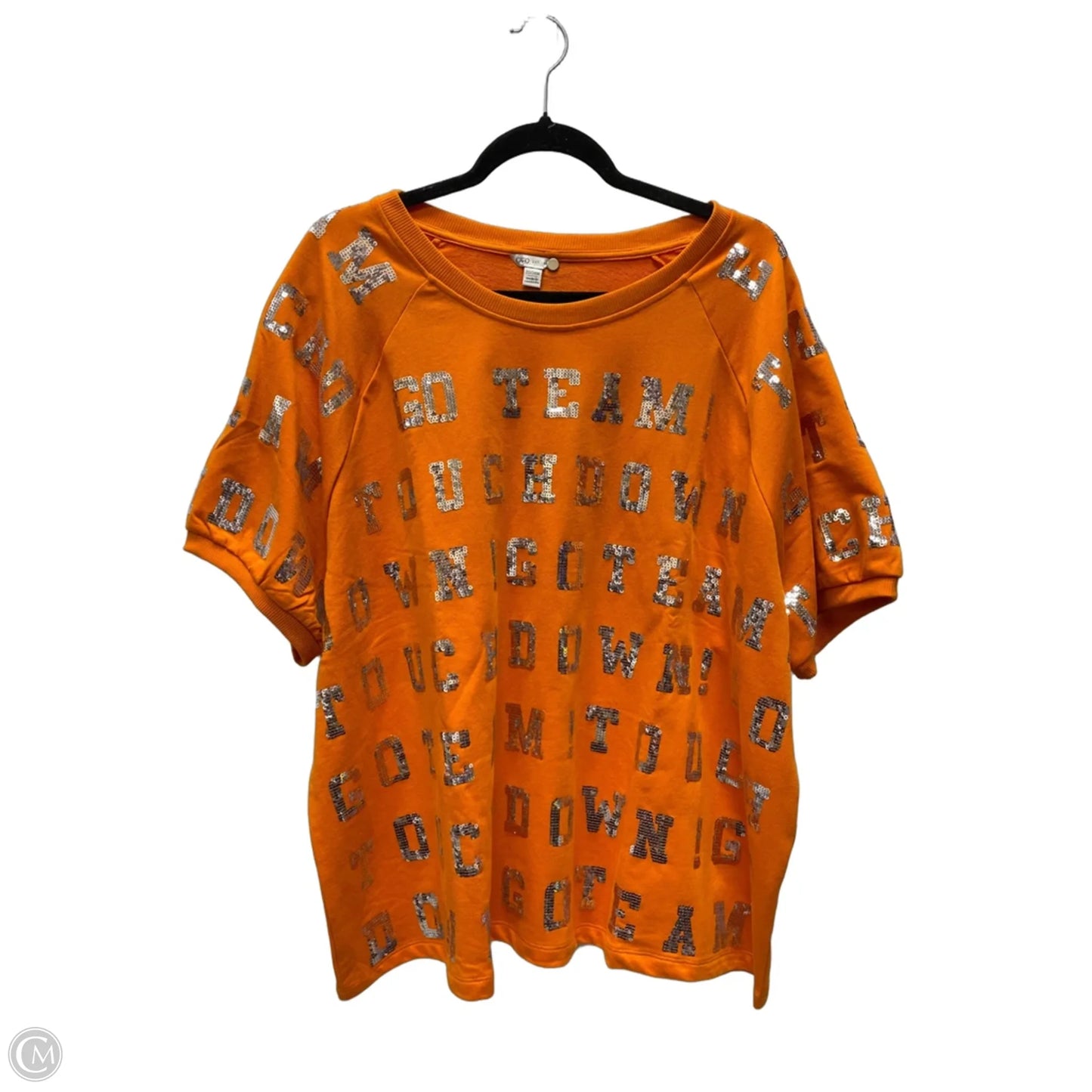 Sweatshirt Crewneck By Cato In Orange, Size: 3x