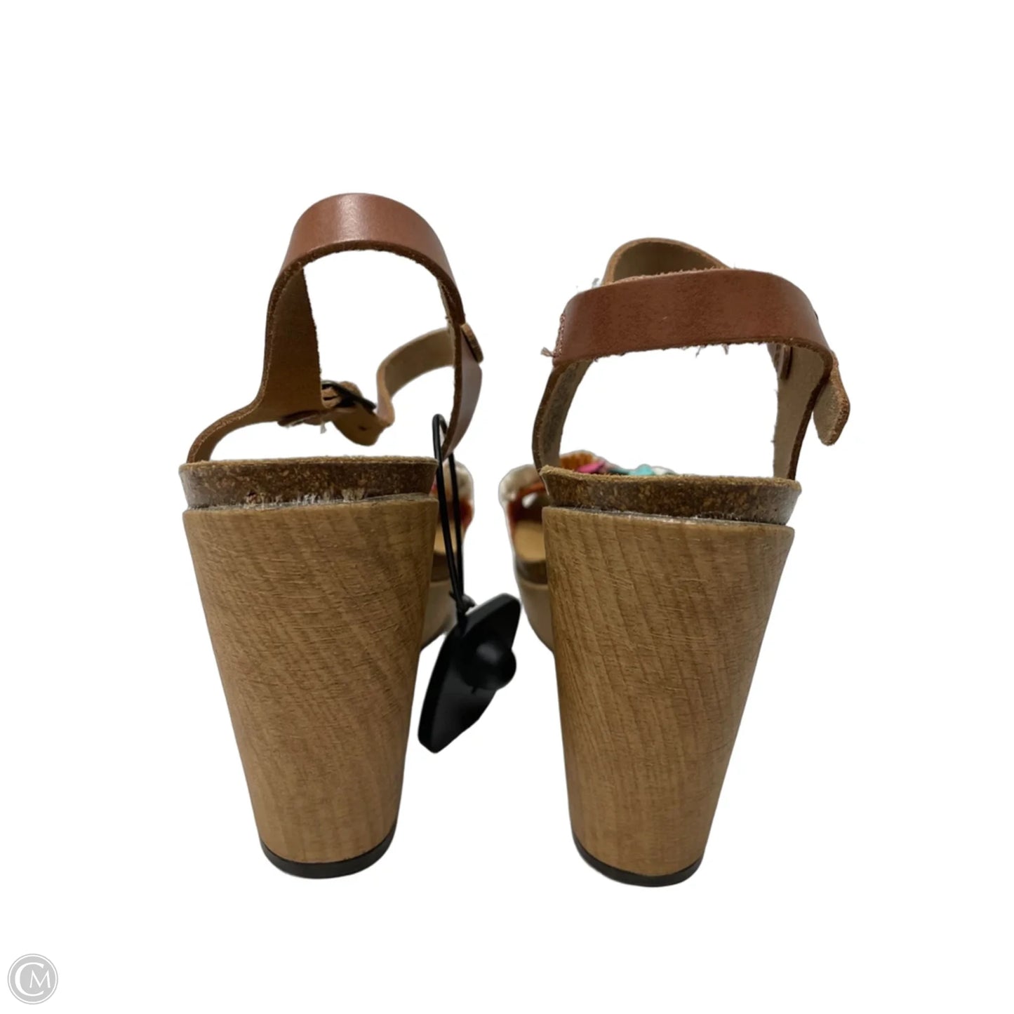 Sandals Heels Wedge By Bio Step In Tan, Size: 7.5