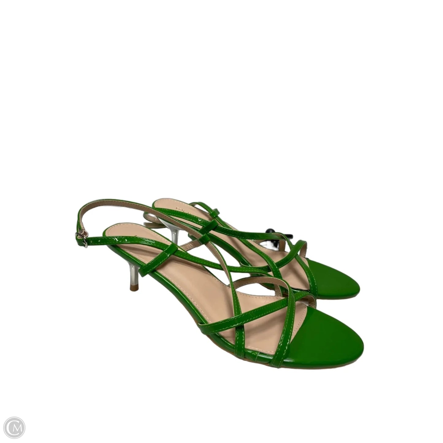 Sandals Heels Kitten By Clothes Mentor In Green, Size: 9