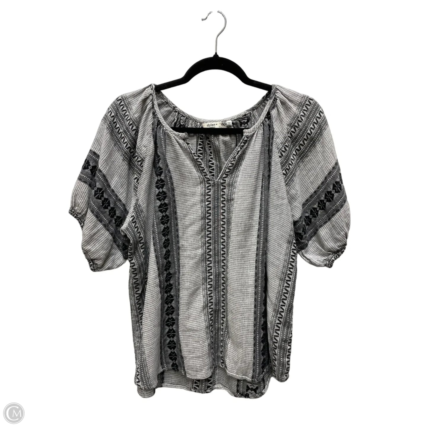 Top Short Sleeve By Dylan In Black & Grey, Size: M