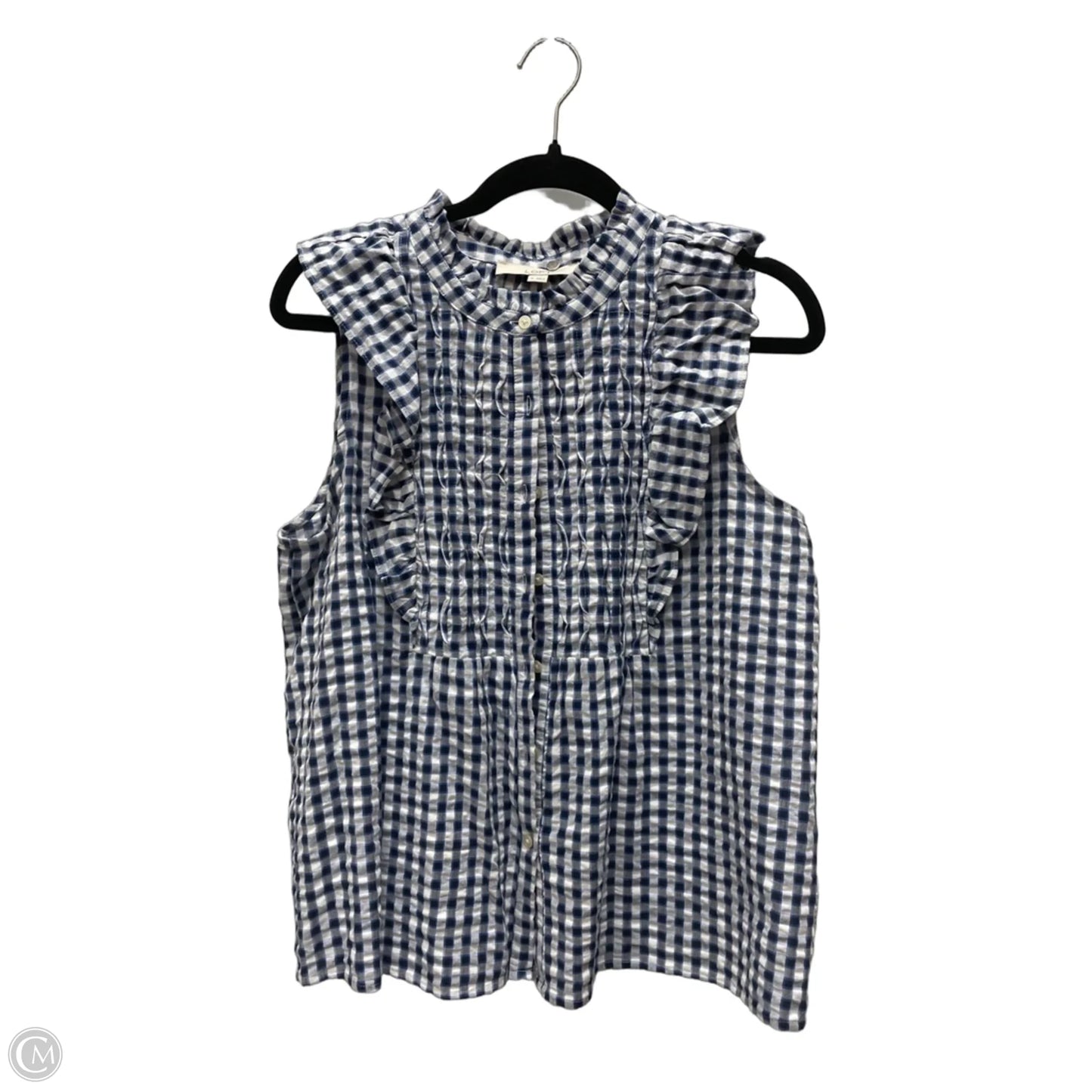 Top Sleeveless By Loft In Checkered Pattern, Size: M