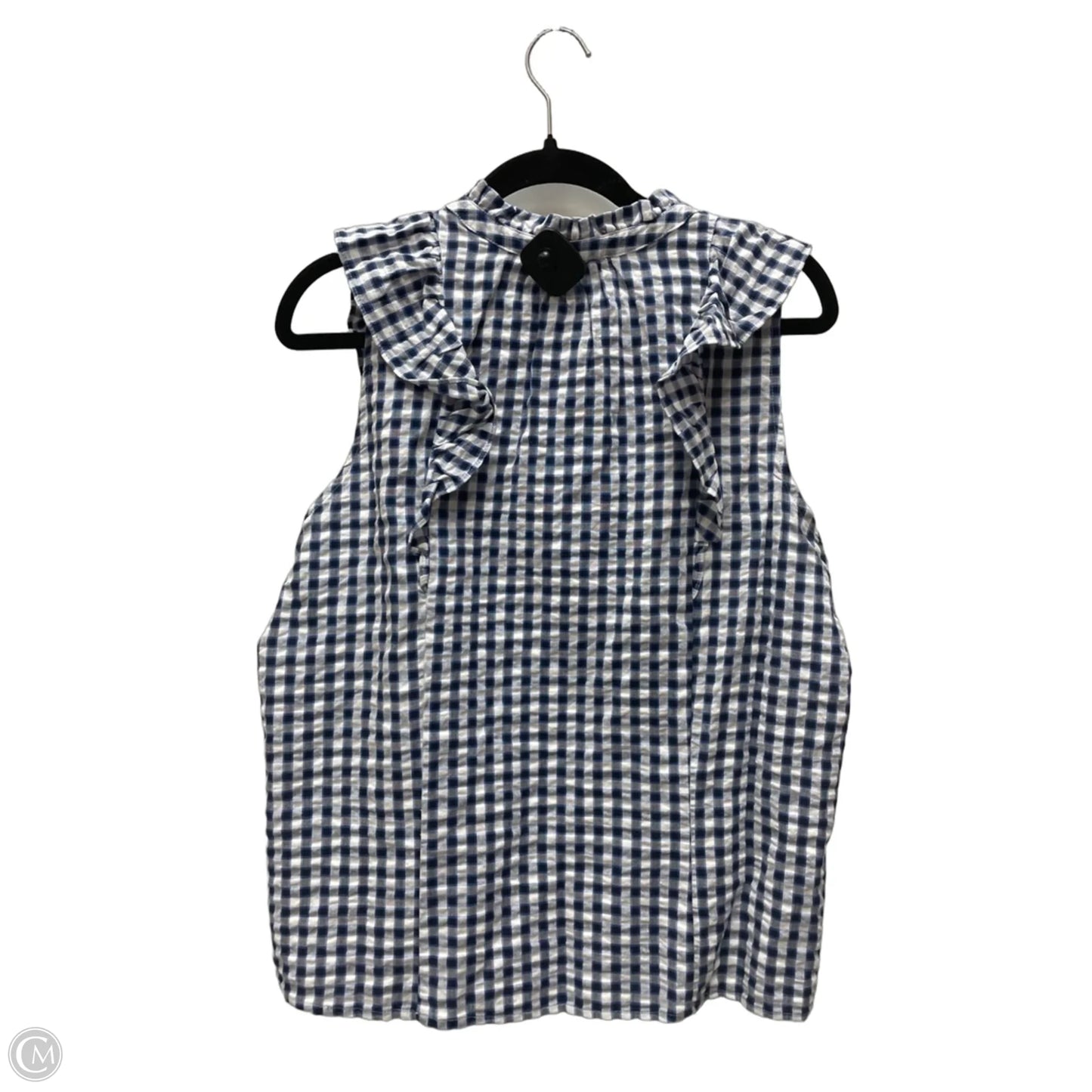 Top Sleeveless By Loft In Checkered Pattern, Size: M