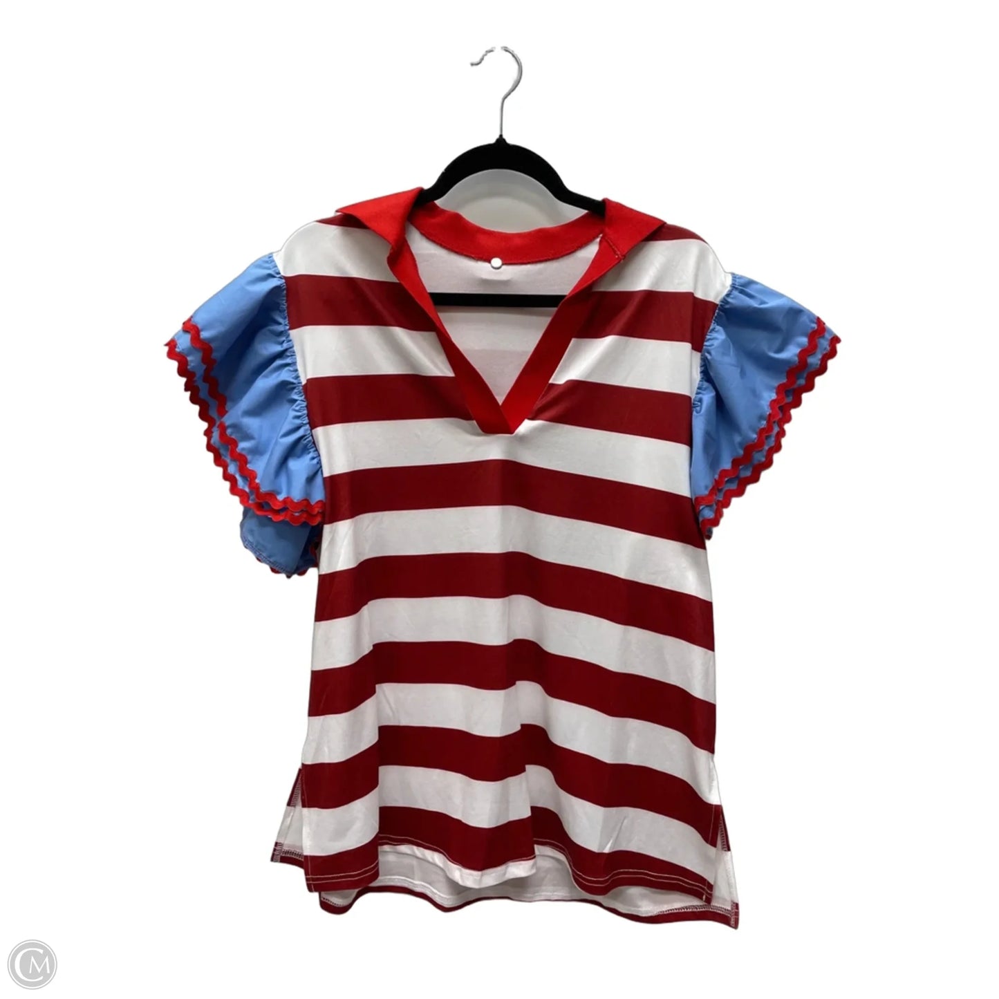 Top Short Sleeve By Clothes Mentor In Striped Pattern, Size: M