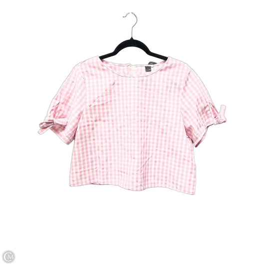 Top Short Sleeve By Clothes Mentor In Checkered Pattern, Size: L