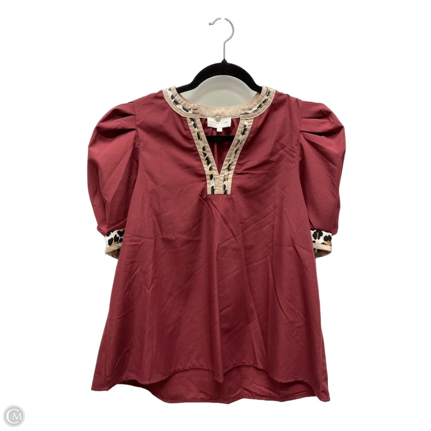 Top Short Sleeve By Entro In Maroon, Size: S