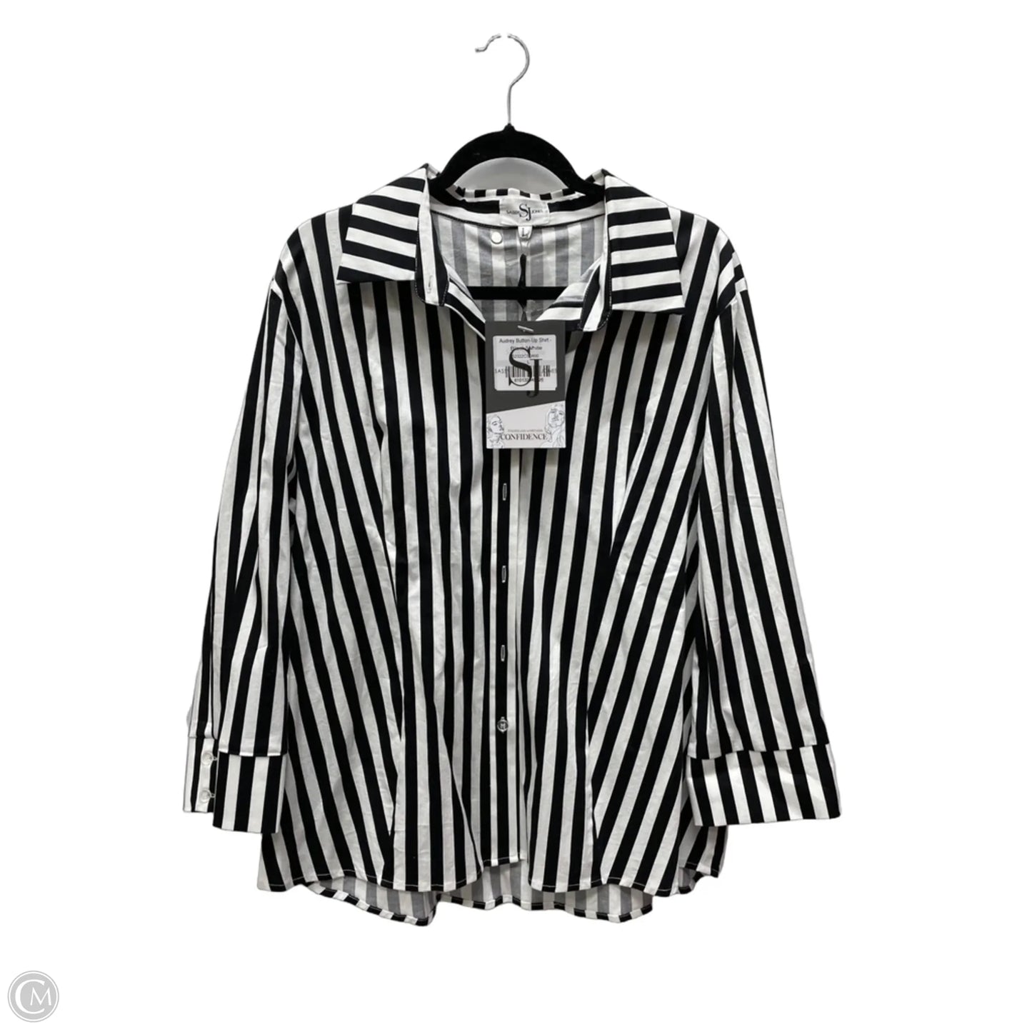 Top Long Sleeve By sassy jones In Striped Pattern, Size: L
