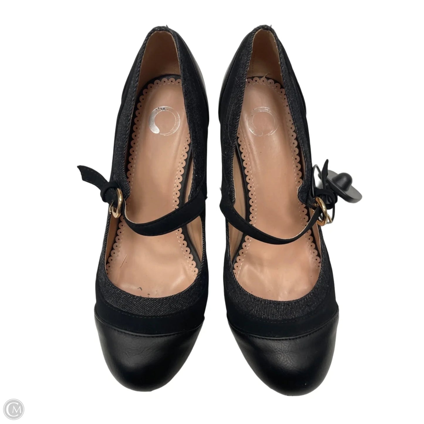 Shoes Heels Block By Cato In Black & Grey, Size: 7.5