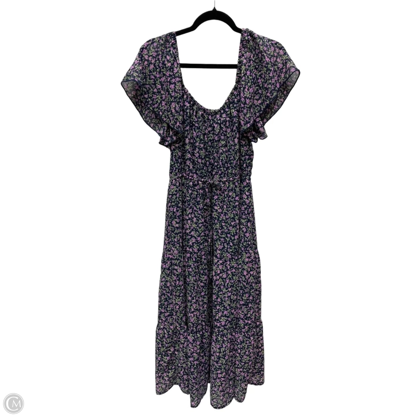 Dress Casual Midi By Time And Tru In Floral Print, Size: M