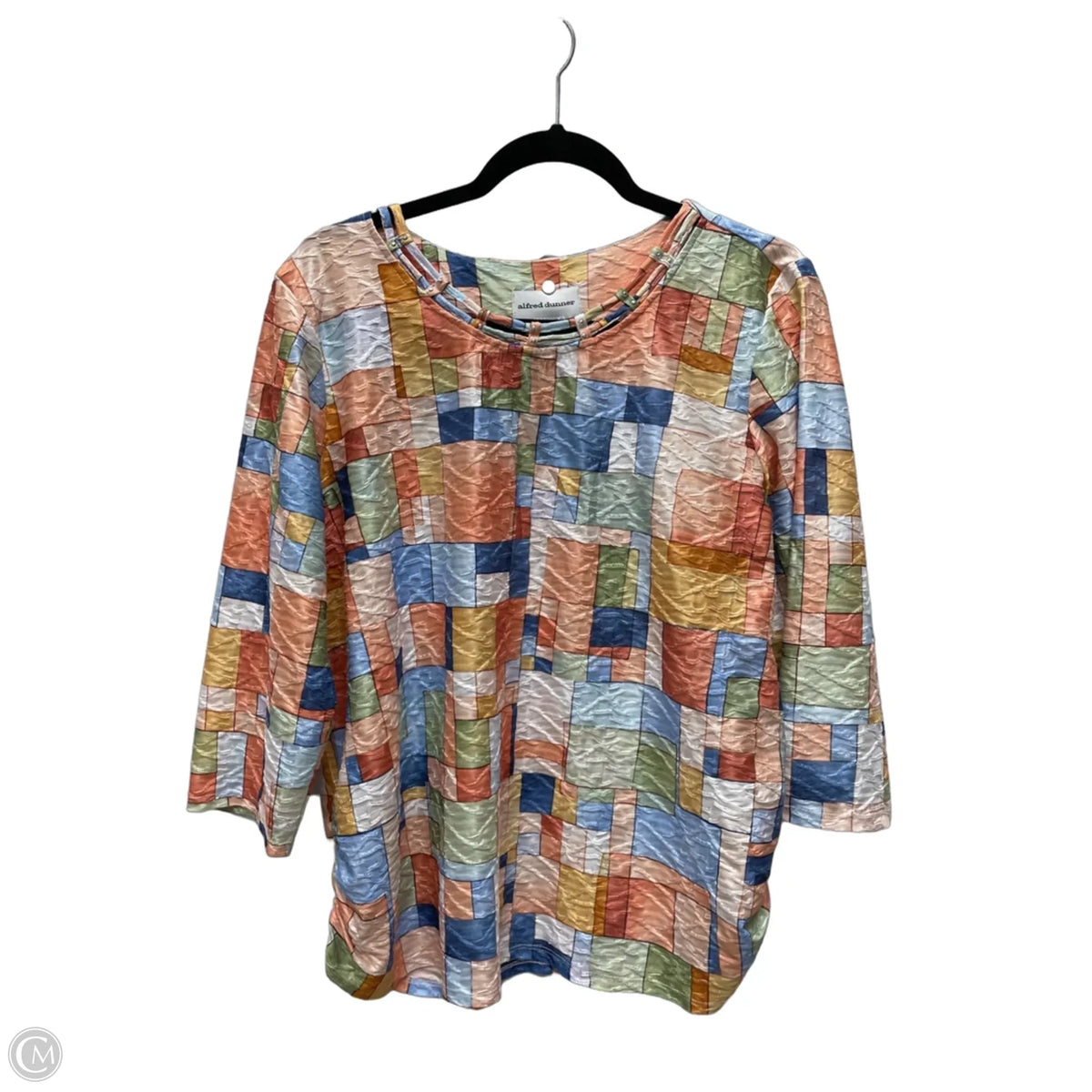 Top Long Sleeve By Alfred Dunner In Geometric Pattern, Size: L
