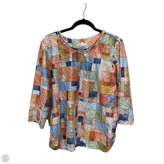 Top Long Sleeve By Alfred Dunner In Geometric Pattern, Size: L