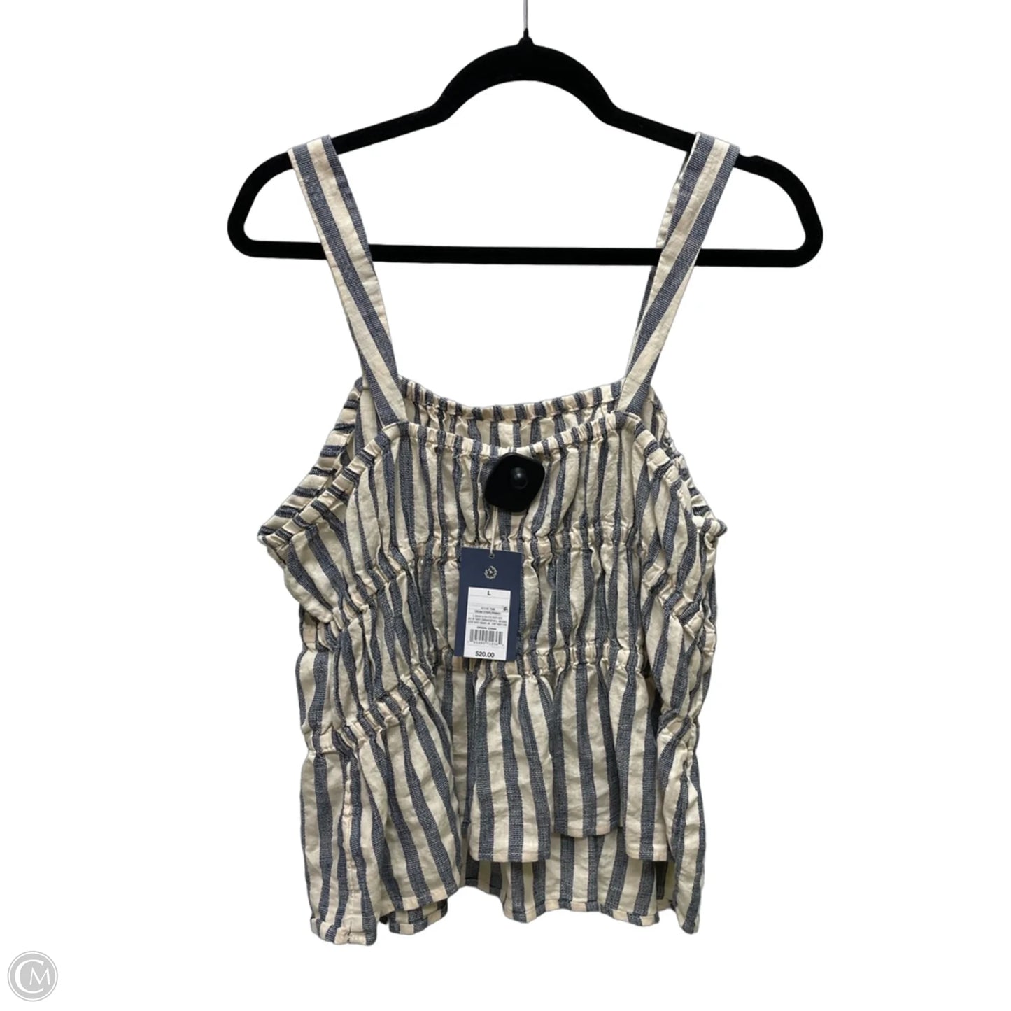 Top Sleeveless By Universal Thread In Striped Pattern, Size: L