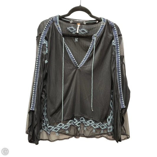 Top Long Sleeve By Free People In Black & Blue, Size: S