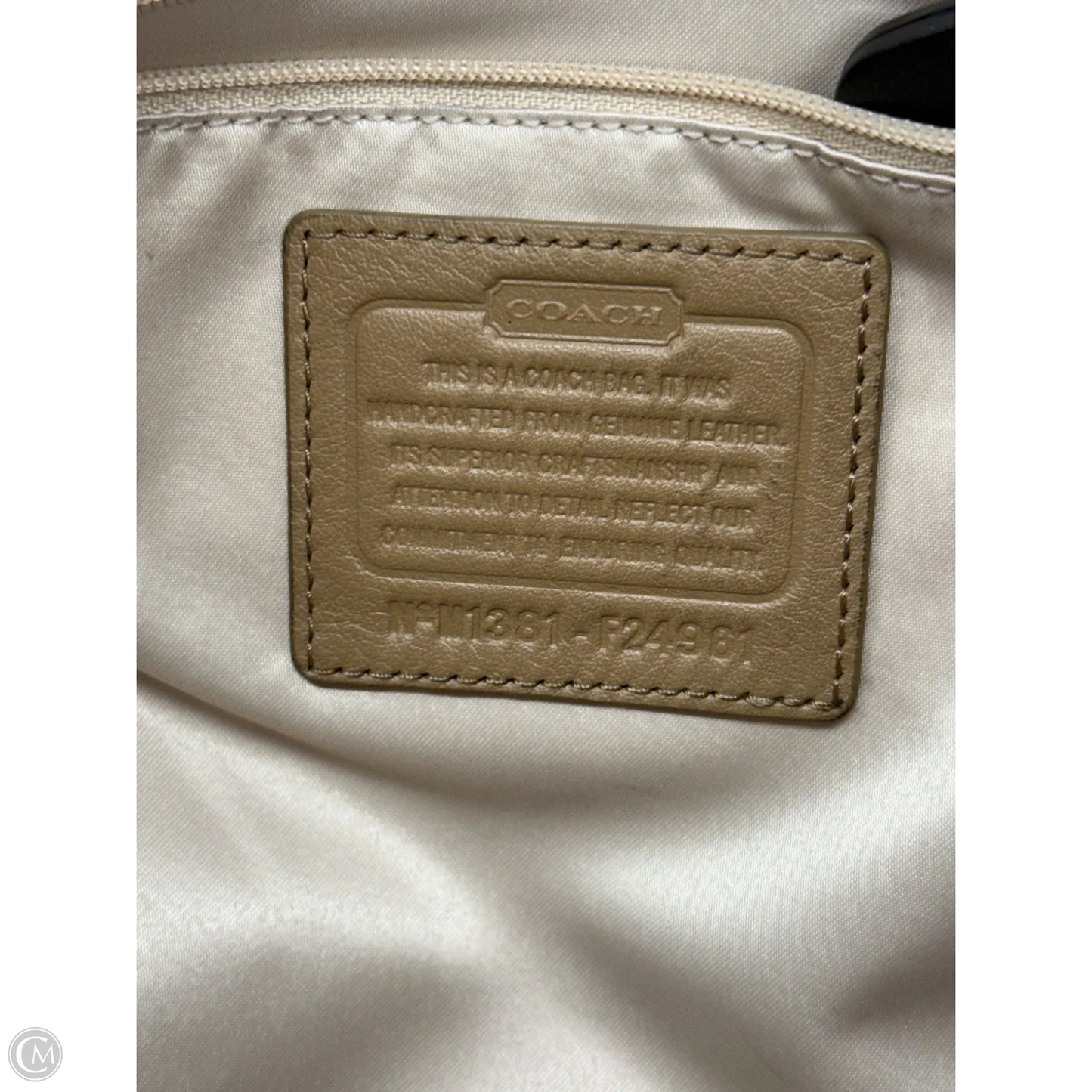 Handbag Designer By Coach, Size: Large