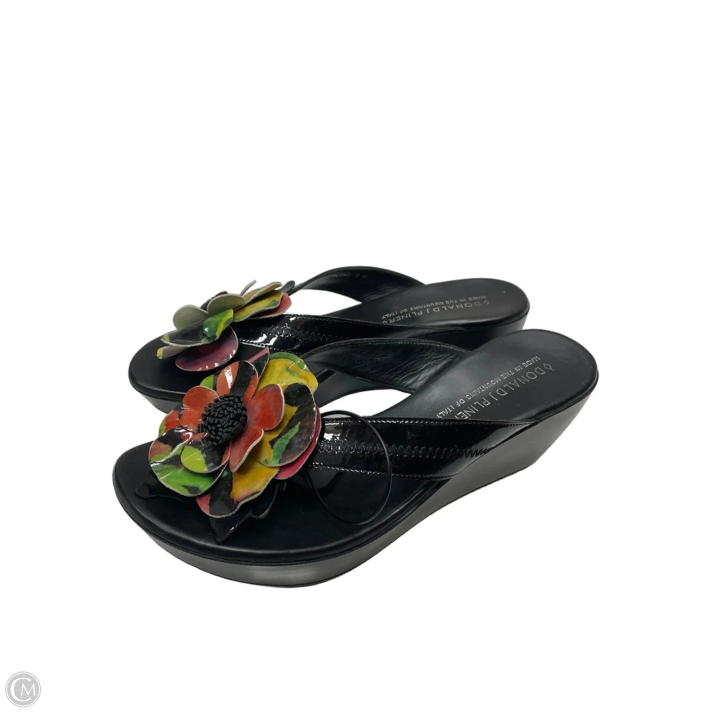 Sandals Heels Wedge By Donald Pliner In Black, Size: 9
