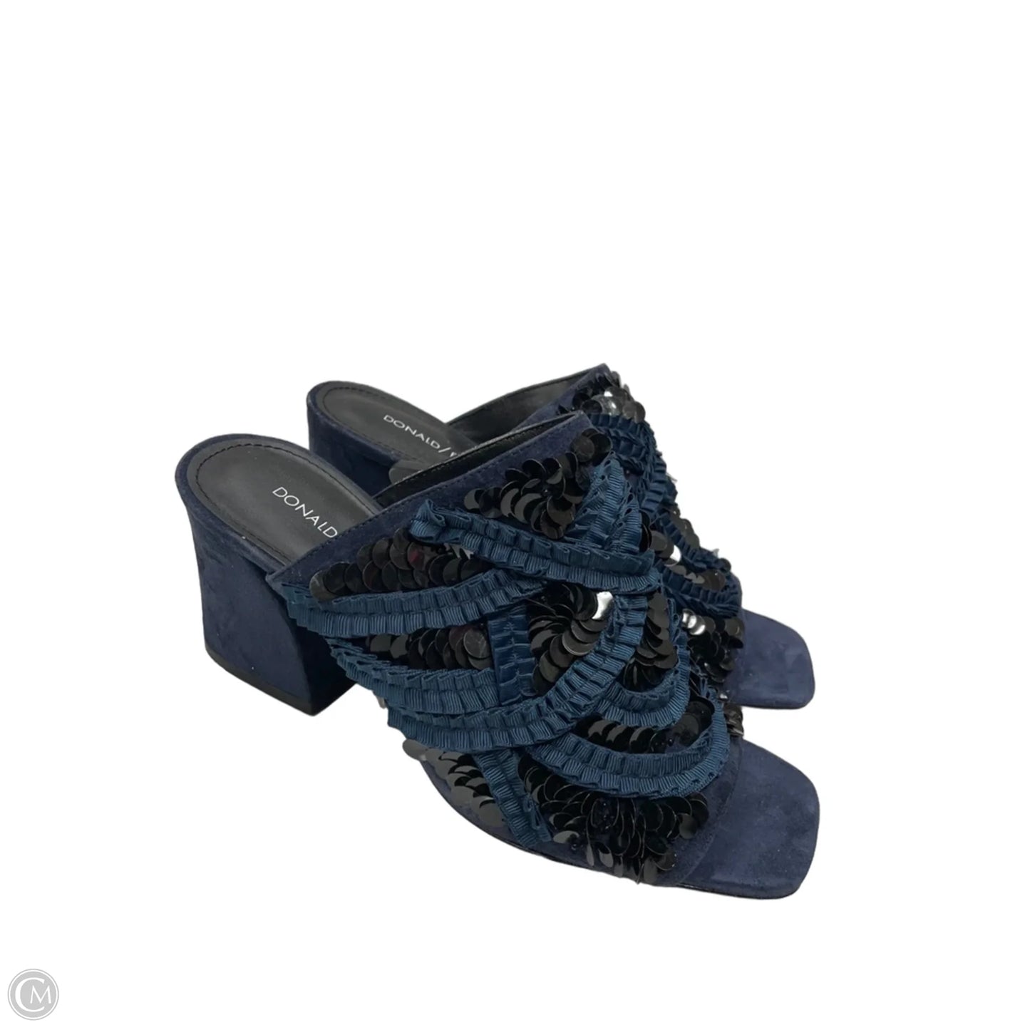 Sandals Heels Block By Donald Pliner In Navy, Size: 9