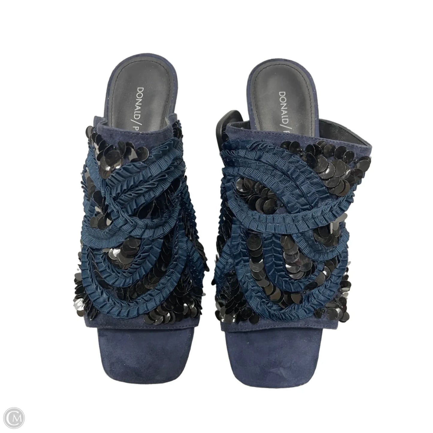 Sandals Heels Block By Donald Pliner In Navy, Size: 9