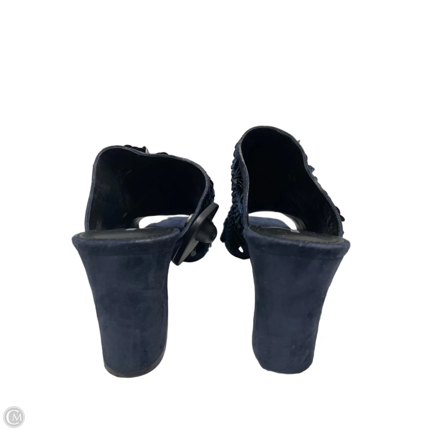 Sandals Heels Block By Donald Pliner In Navy, Size: 9