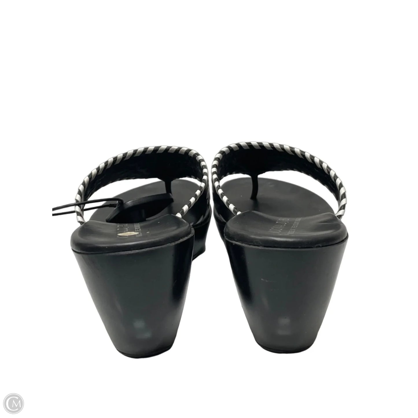 Sandals Heels Wedge By Donald Pliner In Black & White, Size: 9.5
