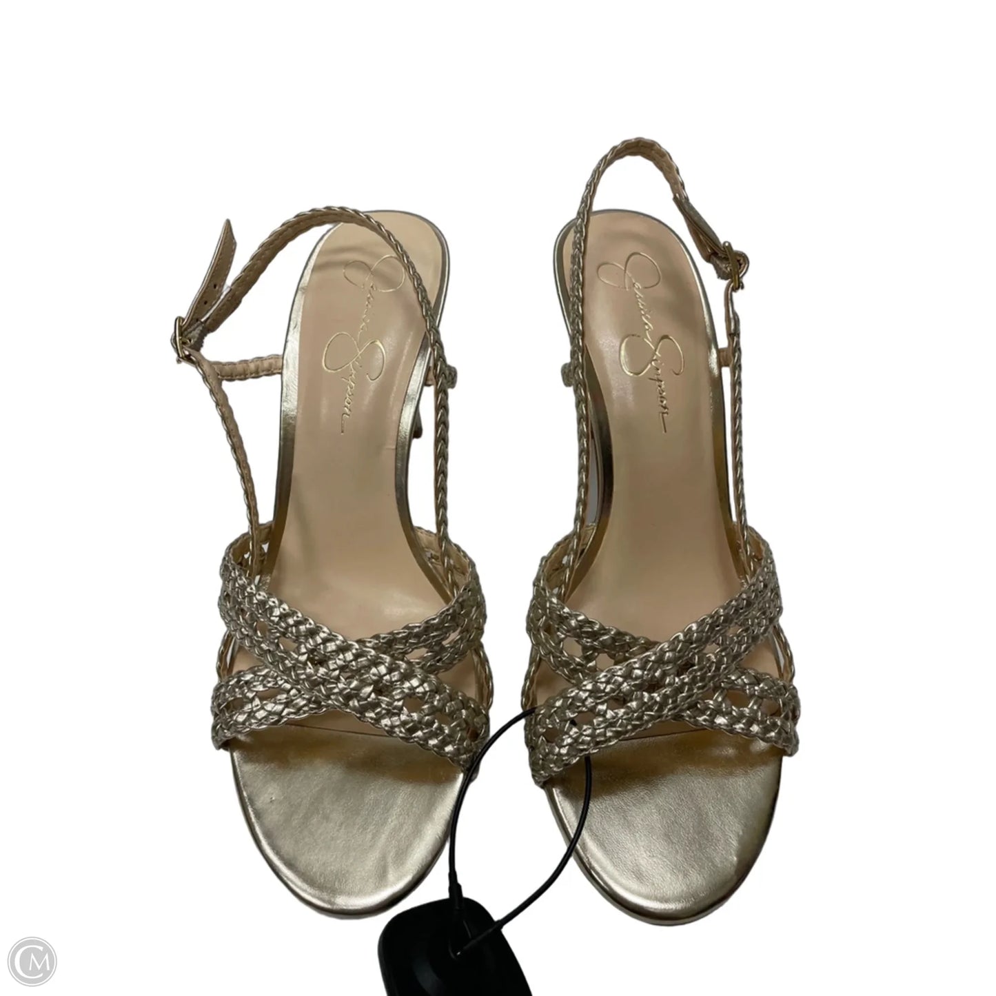 Sandals Heels Stiletto By Jessica Simpson In Gold, Size: 11