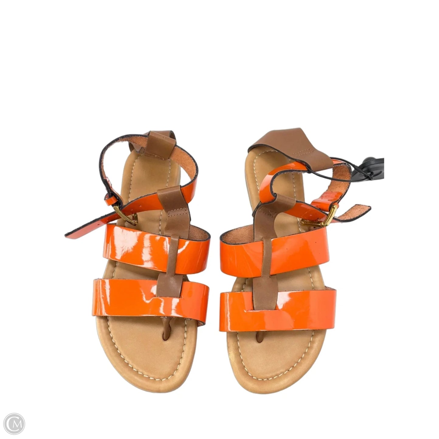 Sandals Flats By Charles David In Orange & Tan, Size: 6