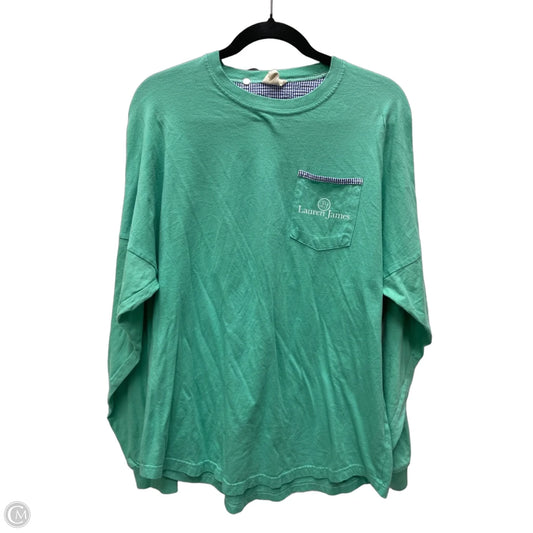 Top Long Sleeve By Lauren James In Green, Size: M