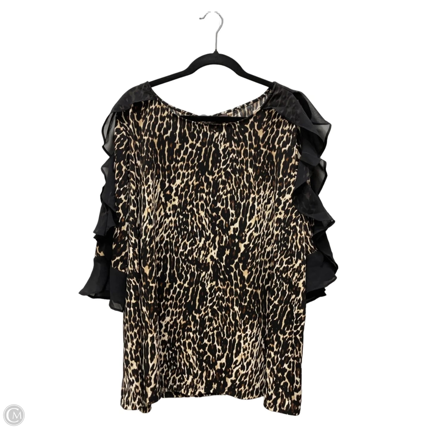 Top Short Sleeve By Bold Elements In Animal Print, Size: 3x