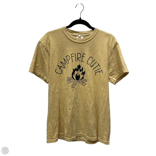 Top Short Sleeve By Comfort Colors In Yellow, Size: M