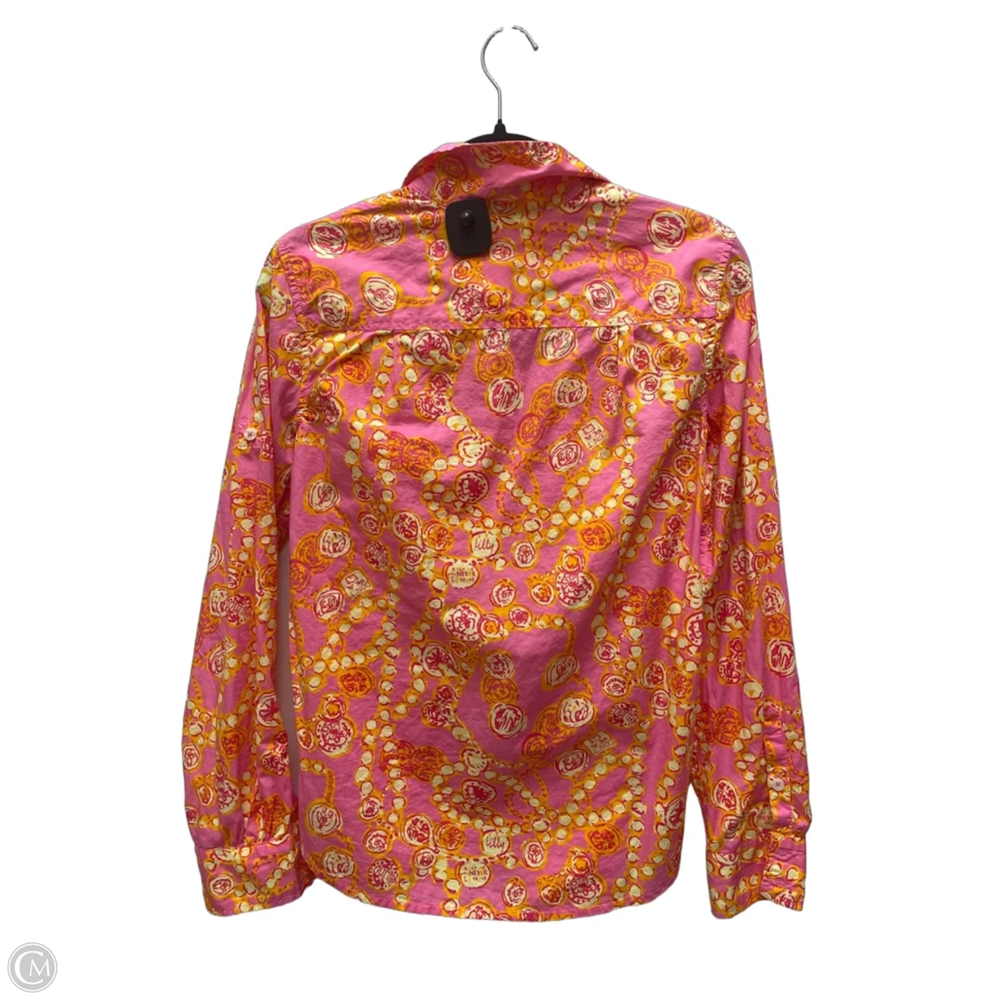 Top Long Sleeve Designer By Lilly Pulitzer In Orange & Pink, Size: S