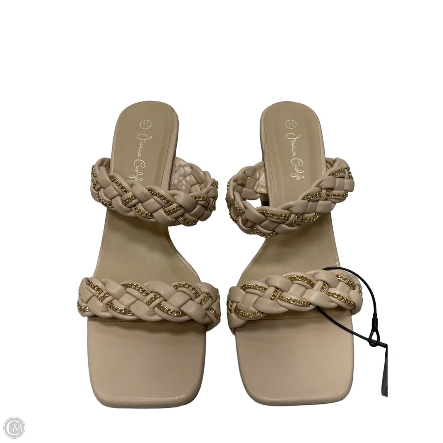 Sandals Heels Block By Clothes Mentor In Tan, Size: 11
