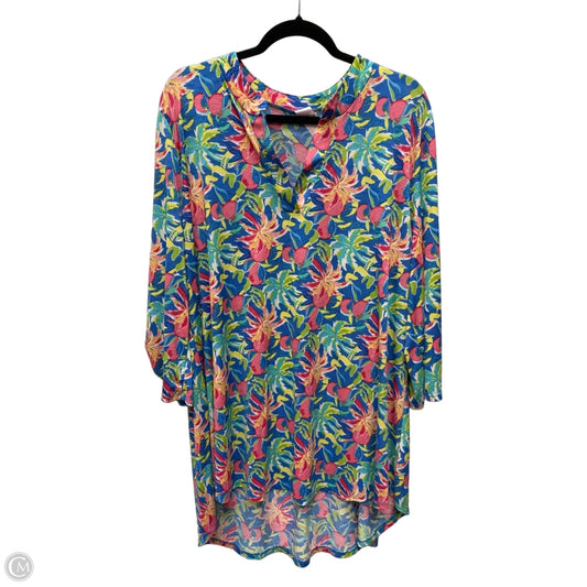 Tunic Long Sleeve By Clothes Mentor In Floral Print, Size: 2x