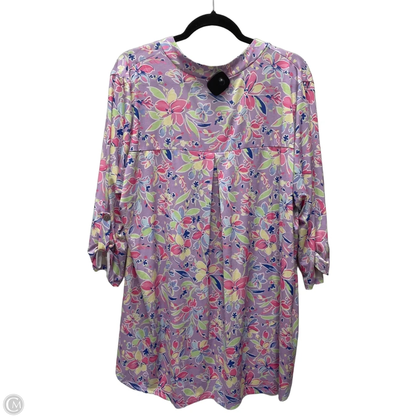 Top Long Sleeve By Honeyme In Floral Print, Size: 3x