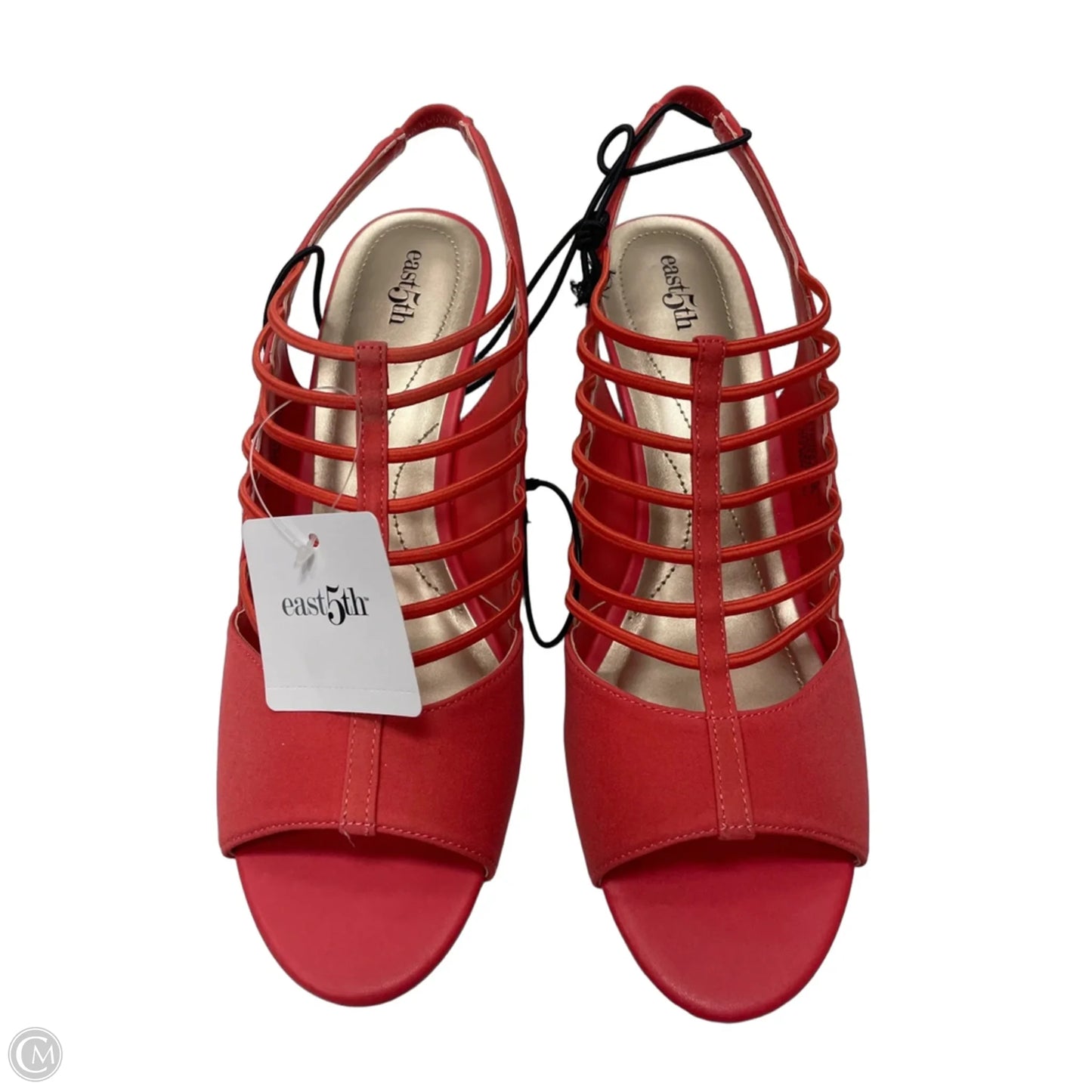 Sandals Heels Kitten By East 5th In Coral, Size: 9.5