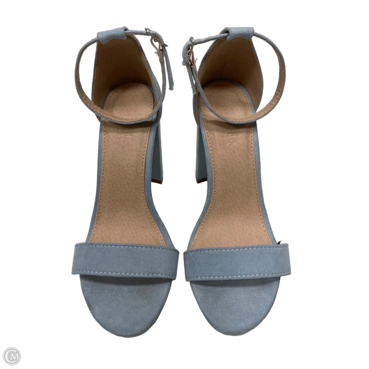 Sandals Heels Block By Charlotte Russe In Blue, Size: 6