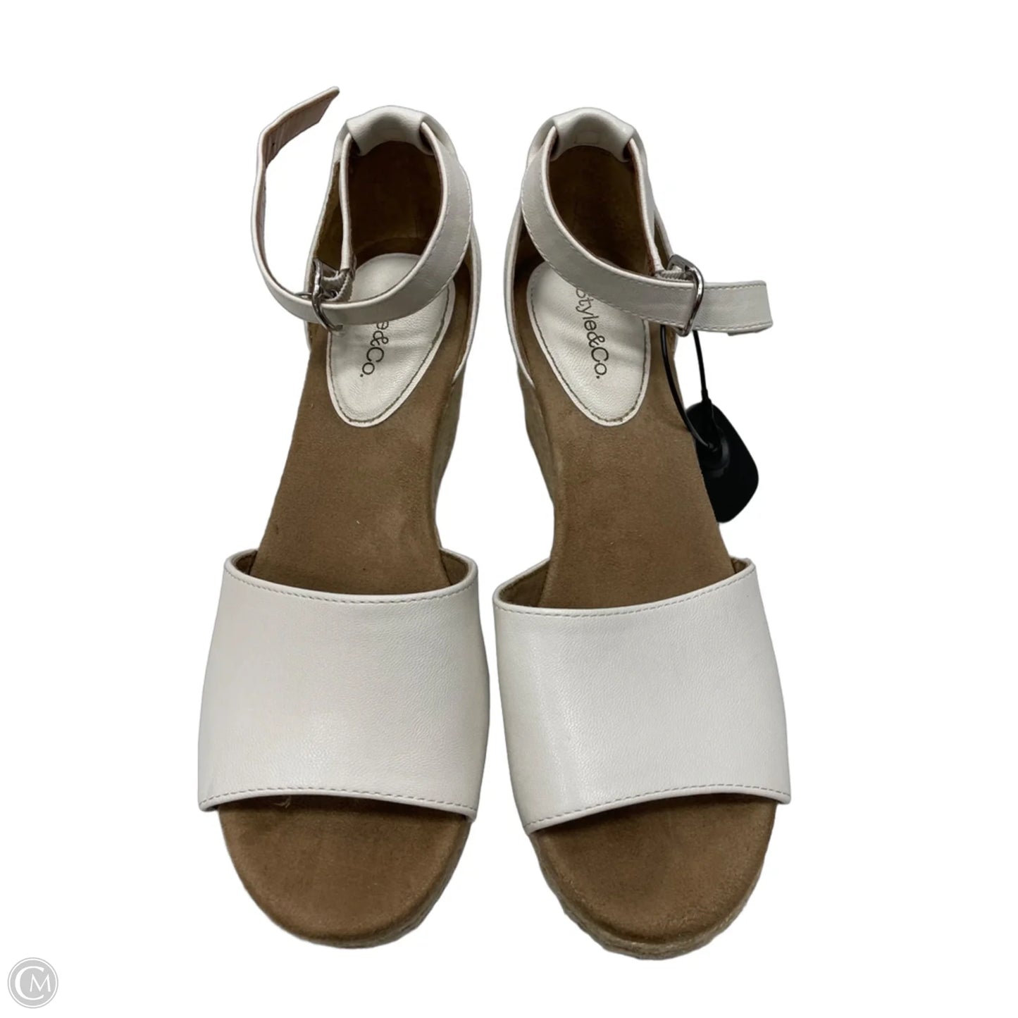 Sandals Heels Wedge By Style And Company In White, Size: 7.5