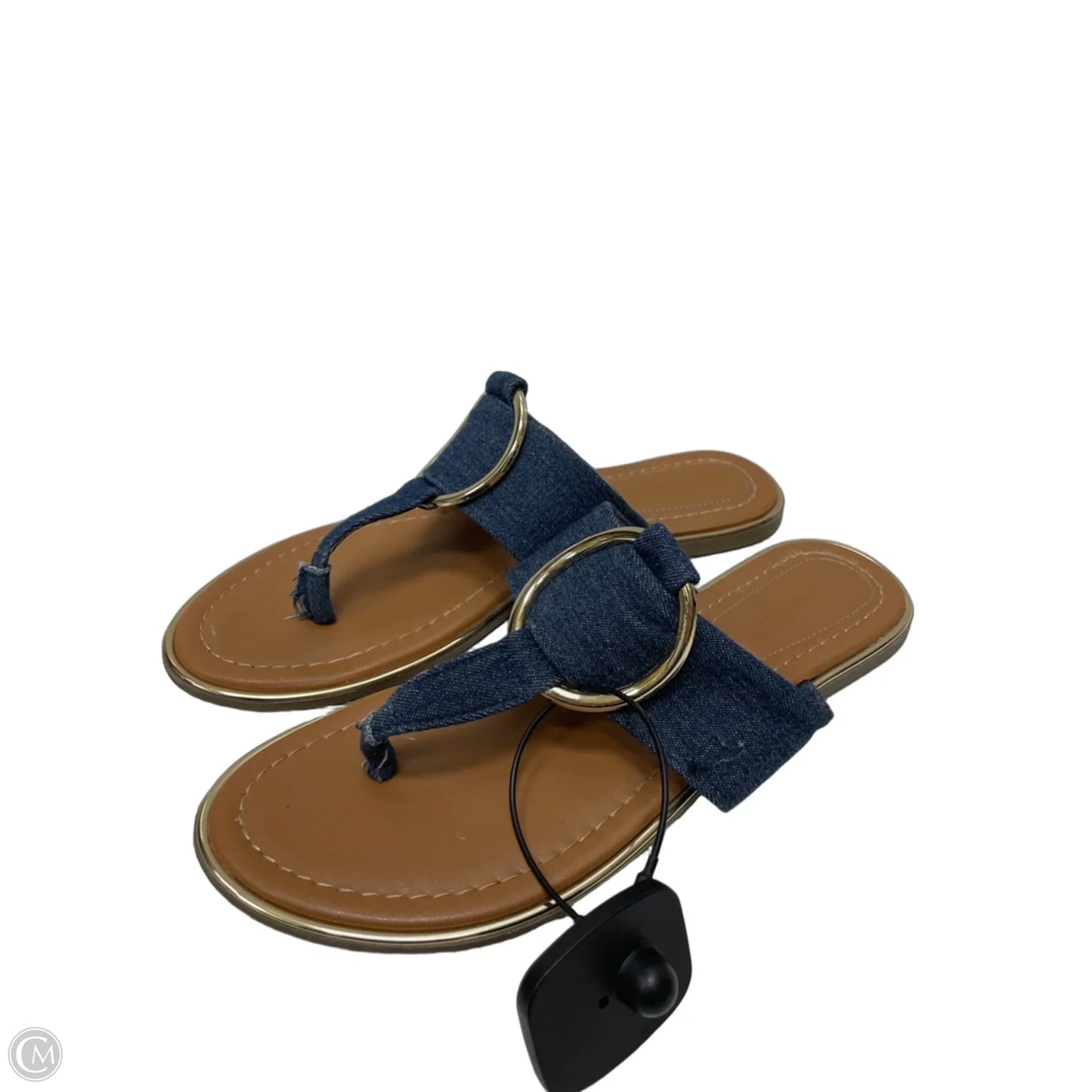 Sandals Flats By Liz Claiborne In Blue Denim, Size: 7