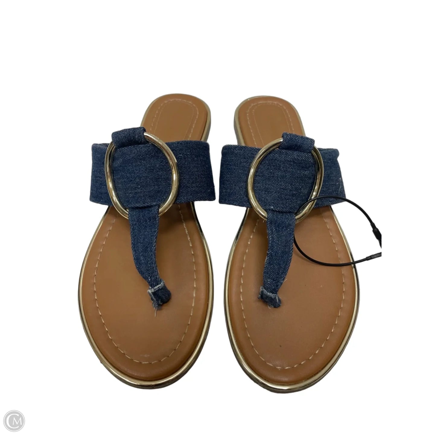 Sandals Flats By Liz Claiborne In Blue Denim, Size: 7